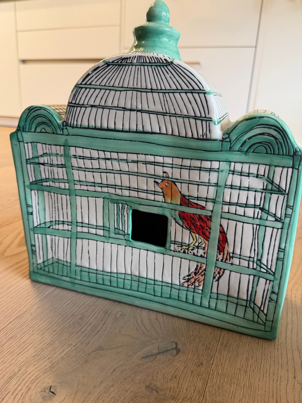 Molly Hatch for Anthropologie Ceramix Devorative Trompe-l'Oeil Birdhouse
